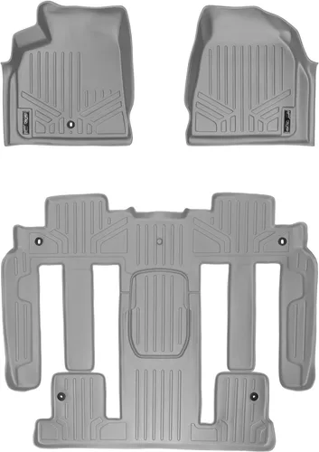 SMARTLINER Juego de alfombrillas de piso de 2 filas compatibles con Chevrolet Traverse 2011-2017