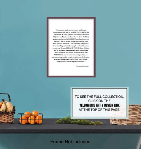 Miniatura 6 de Marianne Williamson Lámina de Arte de Pared con Cita del Miedo Más Profundo - Perfecta para Oficina y Decoración del Hogar - Es un Gran Regalo