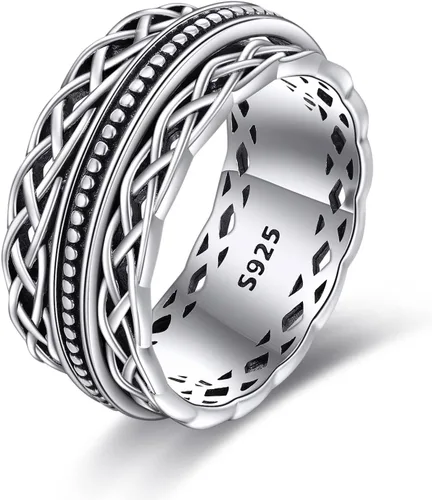 Miniatura 25 de YAFEINI Anillo giratorio de plata de ley para mujer, nudo celta, girasol, margarita, corazón, árbol de la vida, joyería de regalo para mujeres