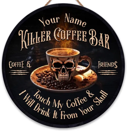 Miniatura 9 de Letrero de madera personalizado para barra de café, terapia en una taza tolerable a la gente, placa de pared para decoración de cocina, regalos
