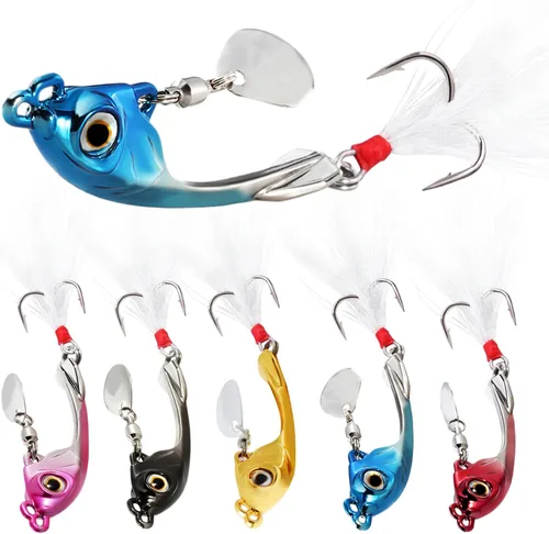 Miniatura 10 de Sougayilang Señuelos de pesca de plantillas, cucharas de metal para hundimiento, cebo micro jigging A-2.56in/1.16oz-5PCS con CAJA