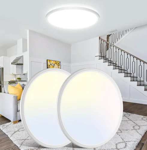 Miniatura 35 de Peasur - Lámpara de techo led de 18 cm, montaje empotrado ajustable, 3000 K/3500 K/4000 K/5000 K/6500 K, 1500 LM, 15 W, lámpara redonda blanca Blanco
