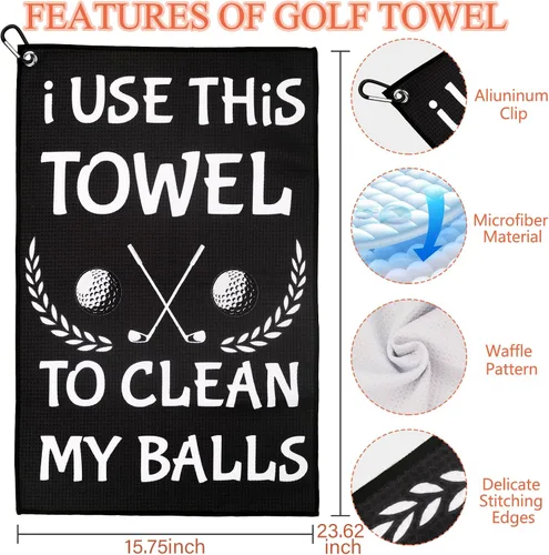 Miniatura 2 de Divertida toalla de golf con clip, incluye cepillo de club y herramienta Divot, regalo de golf para hombres, papá, esposo, uso esta toalla
