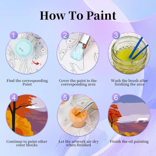 Miniatura 6 de Okarina Paquete de 6 pinturas por números para adultos principiantes, kits de pintura por números para adultos en lienzo sin marco, kits de pintura