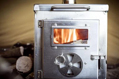 Miniatura 7 de OneTigris Estufa de tienda de campaña Tiger Roar, quemador de leña portátil para campamento de invierno, caza y cocina al aire libre, tubos incluidos