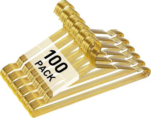 Miniatura 8 de Wesiti 100 ganchos de metal de acero inoxidable para ropa, alambre fuerte ultra delgado que ahorra espacio de 17.7 pulgadas, espacio de ropa