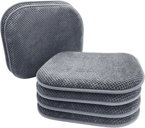 Miniatura 19 de Cojines para Sillas de Cocina Vino Rojo Antideslizantes de Espuma para Oficina, Cojines para Asientos Lavables, Almohadillas Gruesas y Suaves, Rojo