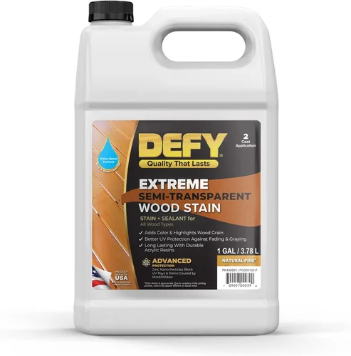 Miniatura 14 de DEFY Barniz y Sellador de Madera Extremo Todo en Uno - 1 Galón de Recubrimiento Impermeable Semitransparente para Todos los Tipos de Madera - Gris