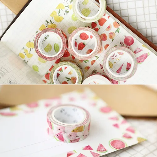 Miniatura 7 de YUBBAEX Juego de 6 rollos de cinta adhesiva washi para plantas, frutas y flores, cinta adhesiva decorativa para artes, manualidades, suministros