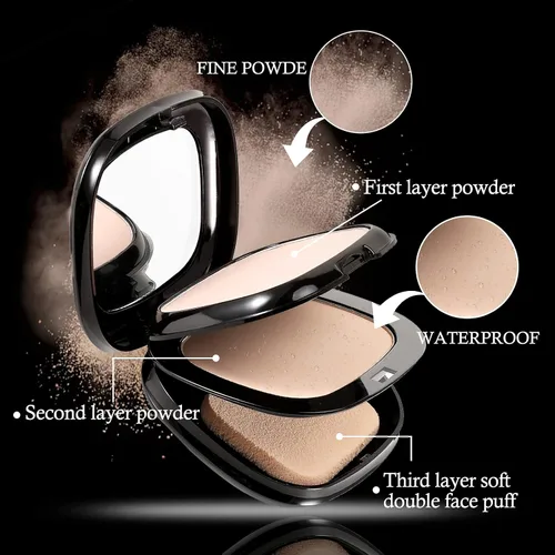 Miniatura 3 de Boobeen Polvo de acabado facial mate, polvo prensado de ajuste suave, control de aceite de maquillaje, base de maquillaje de larga duración, polvo #1