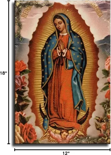 Miniatura 7 de ULLiaN Póster de la Virgen María Ángel de Guadalupe para decoración del hogar, póster de lienzo impreso para pared (12 x 18 pulgadas, sin marco)