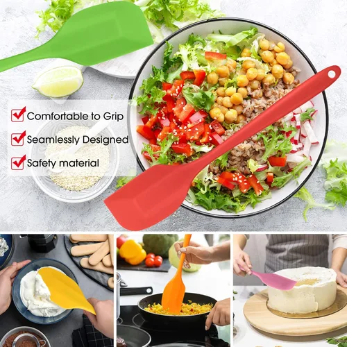 Miniatura 5 de Irenare 24 piezas mini espátulas de silicona a granel de 8.3 pulgadas, resistentes al calor, raspadores, espátulas de goma, diseño sin costuras