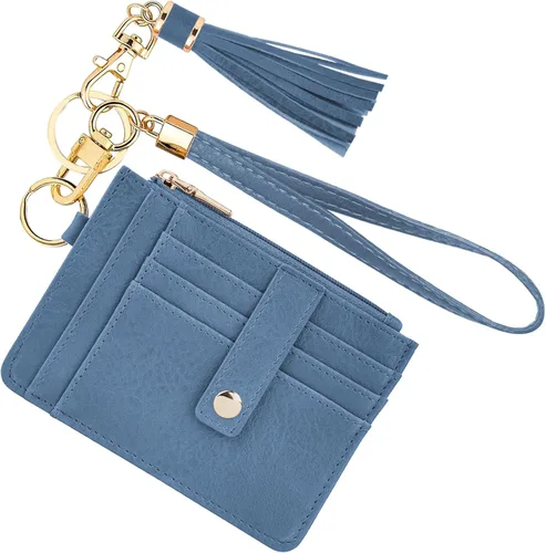 Miniatura 27 de KNGITRYI Billeteras pequeñas de pulsera para mujer RFID para tarjetas de crédito, cartera con llavero, cartera para tarjetas de crédito