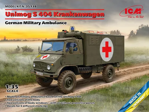 Miniatura 2 de ICM 35138 - Unimog S 404, Ambulancia Militar Alemana - Escala 1:35