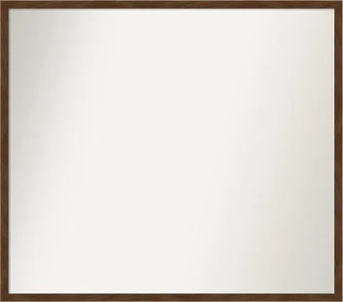 Miniatura 203 de Amanti Art Espejo de pared personalizado no biselado (23 x 25 pulgadas), marco estrecho marrón Carlisle, varios tamaños personalizados, espejo