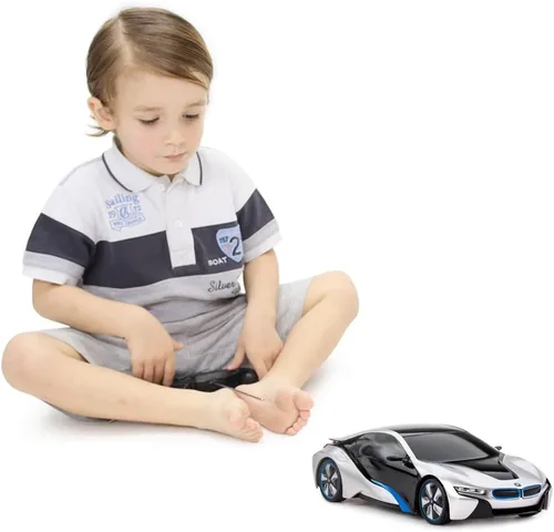 Miniatura 8 de RASTAR BMW i8 Coche RC BMW i8 a control remoto a escala 1/24, coche de juguete BMW - Plata