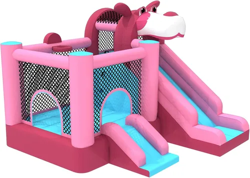 Miniatura 10 de MUKDIY - Casa inflable para niños con doble tobogán, castillo de salto de 9.5 pies x 9.5 pies para niños, incluye soplador de 450 W, castillo