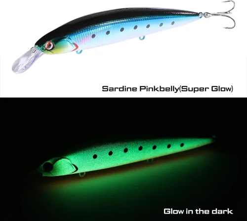 Miniatura 4 de LITTMA ShoreCast - Señuelo de pesca de agua salada 115 minnow hundido, cebo duro de pesca de surf de lanzamiento largo para lubina y fletán Sardina