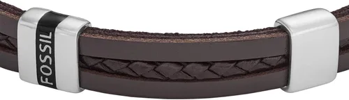 Miniatura 2 de Fossil Pulsera casual de acero inoxidable y cuero genuino para hombre