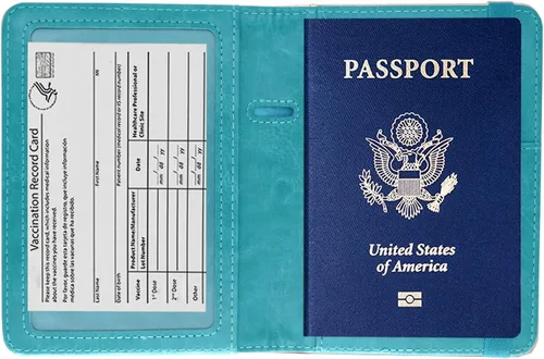 Miniatura 27 de Kandouren - Funda para pasaporte con bloqueo RFID, cartera para pasaporte para hombres y mujeres, el mejor regalo para viajeros, tarjetas de crédito