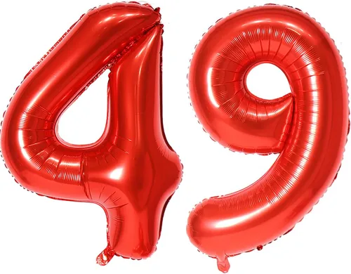 Miniatura 67 de Globo de helio rojo del número 10 de 40 pulgadas, autosellado para decoración de fiesta de cumpleaños y decoración de fiesta de aniversario (rojo 10)