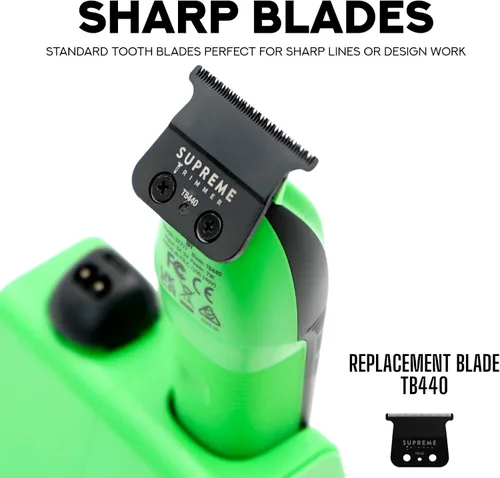Miniatura 2 de Supreme Trimmer Recharge ST777 - Recortadora de peluquero profesional con 2 baterías extraíbles, motor de 8000 RPM, cuchillas DLC de espacio cero