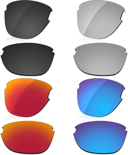 LenzReborn Lente polarizada de repuesto para gafas de sol Oakley Frogskins Lite OO9374 - Negro oscuro+gris plateado+rojo fuego+azul hielo