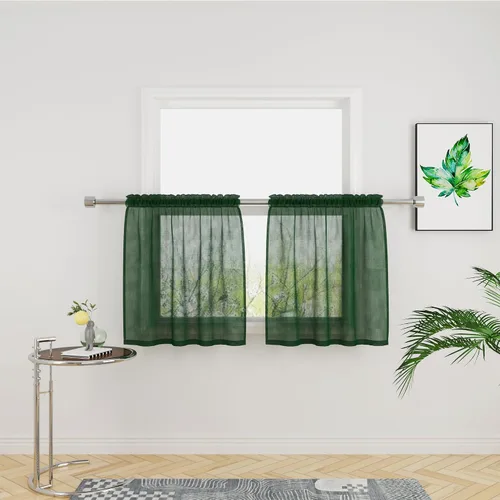 Miniatura 80 de UPOPO Paneles de Cortina Beige Pequeños Cortinas Transparentes de Gasa de 16 Pulgadas de Largo Cortinas de Cocina de Voile con Textura de Lino