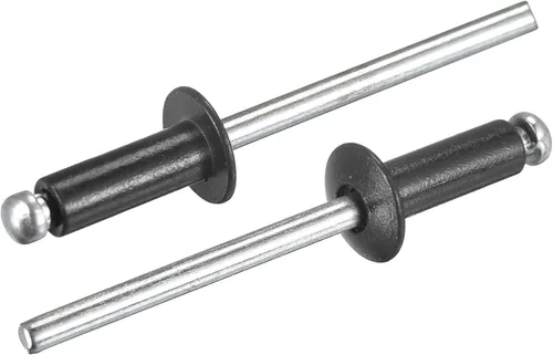 Miniatura 13 de uxcell Remaches ciegos de aluminio, 0.126 in x 0.197 in (1/8 pulgadas x 13/64 pulgadas), remache de extremo abierto, cabeza redonda plana para unir