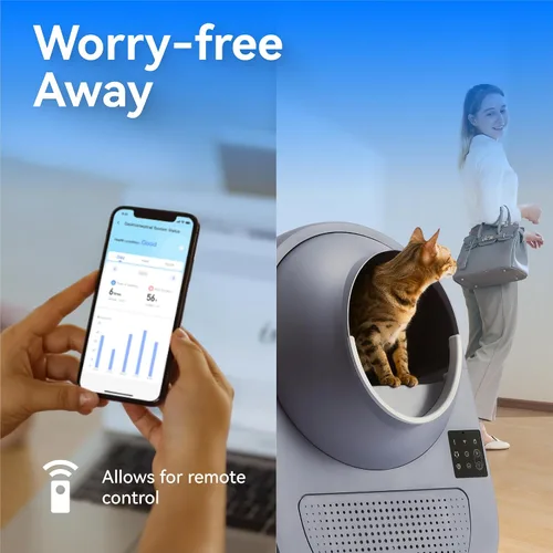 Miniatura 8 de CATLINK - Caja de arena automática para gatos autolimpiante, color gris, caja de arena robótica con monitoreo de salud, hogares con varios gatos