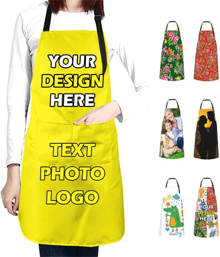 Miniatura 16 de Delantales impermeables personalizados para diseñar tu propia imagen, logotipo, texto, añadir fotos, delantal para cocinar hornear, 33 x 27.5