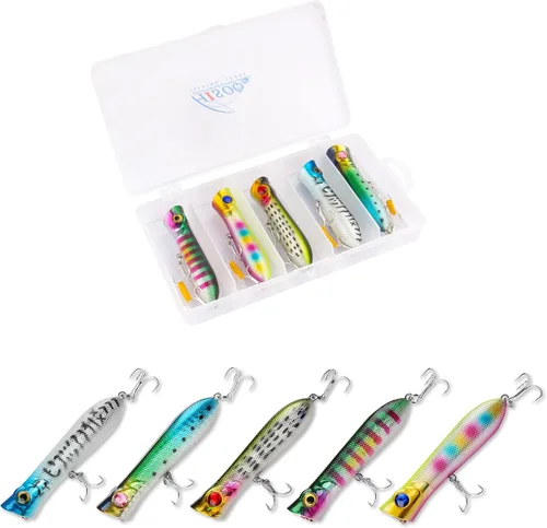 Topwater - Señuelos para lápices de agua, señuelos duros flotantes para lubina, trucha, lucioperca, señuelos flotantes para lápices