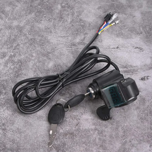 Miniatura 6 de Shanrya Empuñadura del acelerador de la pantalla LED de la bici eléctrica, DC0.8V-4.2V manija del acelerador del pulgar de la bicicleta eléctrica