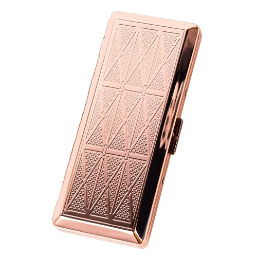Miniatura 7 de Hermosa y elegante caja de cigarrillos de metal simple para damas y hombres con capacidad para 10 cigarrillos de 3.937 in (pistola de hierba negro)