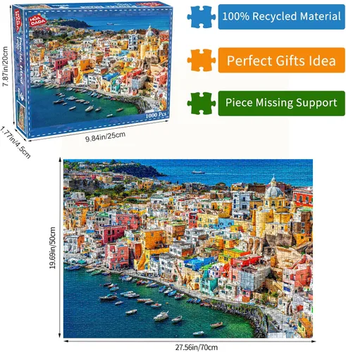 Miniatura 2 de Rompecabezas para adultos de 1000 piezas para adultos, rompecabezas de 1000 piezas, rompecabezas de 1000 piezas, Procida Island Marina Corricella