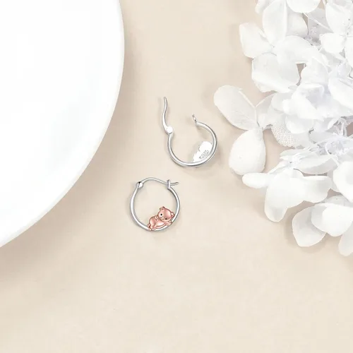 Miniatura 16 de VONALA Bonitos aretes de aro de plata de ley 925, regalos de cumpleaños para mujer