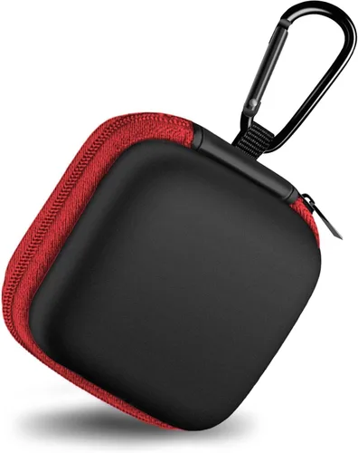Miniatura 11 de Estuche cuadrado para auriculares, bolsa de almacenamiento portátil de EVA, organizador de accesorios para teléfono celular con mosquetón