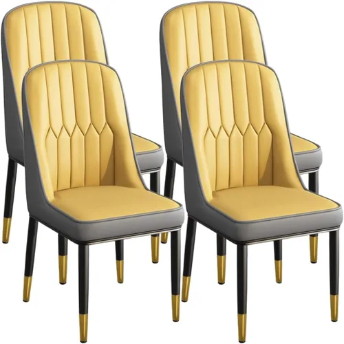 Miniatura 32 de YVYKFZD Juego de 2/4 sillas de comedor, sillas de cocina con respaldo y patas de metal, silla de comedor de piel sintética, silla auxiliar cómoda