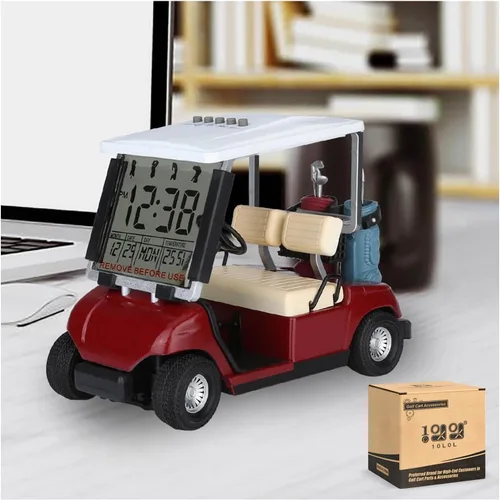 Miniatura 8 de 10L0L Mini carrito de golf, despertador, pantalla LCD, calendario, regalos de golf para hombres, aficionados, golfistas, recuerdo de carrera Verde