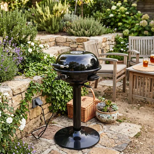 Miniatura 2 de Parrilla eléctrica, CUSIMAX - Parrilla eléctrica para interiores y exteriores de 1600W portátil con tapa para uso en interiores y exteriores, calor