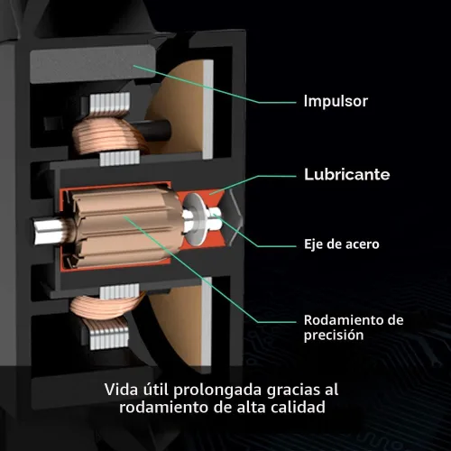 Miniatura 4 de ARCTIC P12 (Paquete de 5) - Ventiladores de PC, Ventilador de caja de 120 mm, optimizado para presión, motor silencioso, para computadora, velocidad
