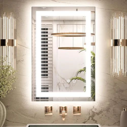 Miniatura 8 de Keonjinn - Espejo de baño LED de 24x32 pulgadas con luz, iluminación frontal y trasera, espejos iluminados para la pared del baño con luces