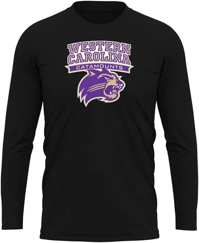 Miniatura 114 de Camisa deportiva de manga larga oficial de la NCAA Collegiate para hombre, colección negra con logotipo primario