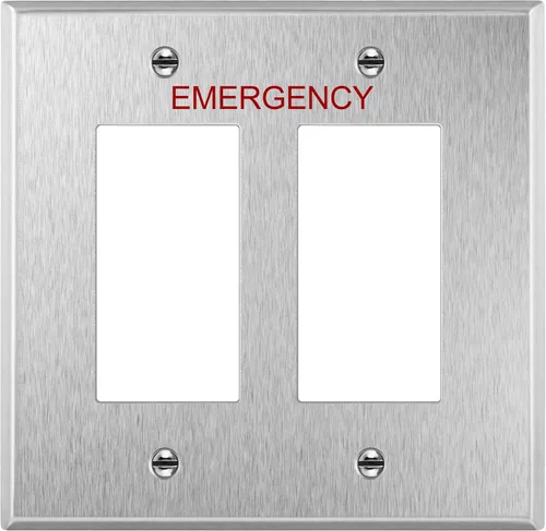 Miniatura 21 de ENERLITES Placa de pared metálica decorativa para receptáculo o interruptor, acero inoxidable 201, resistente a la corrosión, tamaño 2-Gang 4.50" x