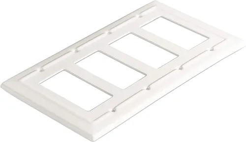 Miniatura 6 de Monarch Abode Placa de cubierta de interruptor de luz basculante – 4 placas de pared blancas decorativas arquitectónicas para tomacorrientes, placas