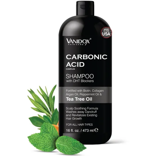 VANIDOX Champú de ácido carbónico para hombres y mujeres con bloqueadores de DHT, fabricado en Estados Unidos, estimula el crecimiento del cabello,