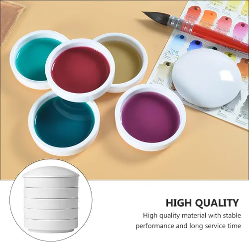 Miniatura 4 de ARTIBETTER Disco de tinta de cerámica de porcelana de 5 capas apilable, paleta de pintura de 4.33 x 3.89 x 3.89 pulgadas, paleta de acuarela
