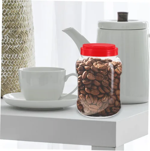 Miniatura 6 de Hemoton 2 tarros herméticos de almacenamiento de plástico para organización de cocina, recipientes de alimentos transparentes, tapa sellada para té