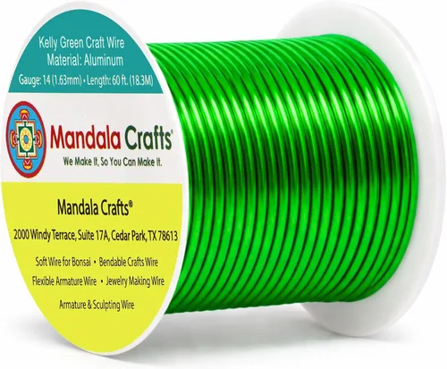 Miniatura 117 de Mandala Crafts - Alambre de aluminio anodizado de 8 calibre para hacer joyas - 9.75 m de alambre flexible negro colorido - Flexible para bonsái