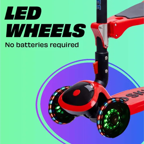 Miniatura 2 de SKIDEE Kick Scooter for Kids Ages 3-5 Foldable 3 Wheel Scooter with Lean-to-Steer, Adjustable Height, Removable Seat & LED Light Wheels Toddler